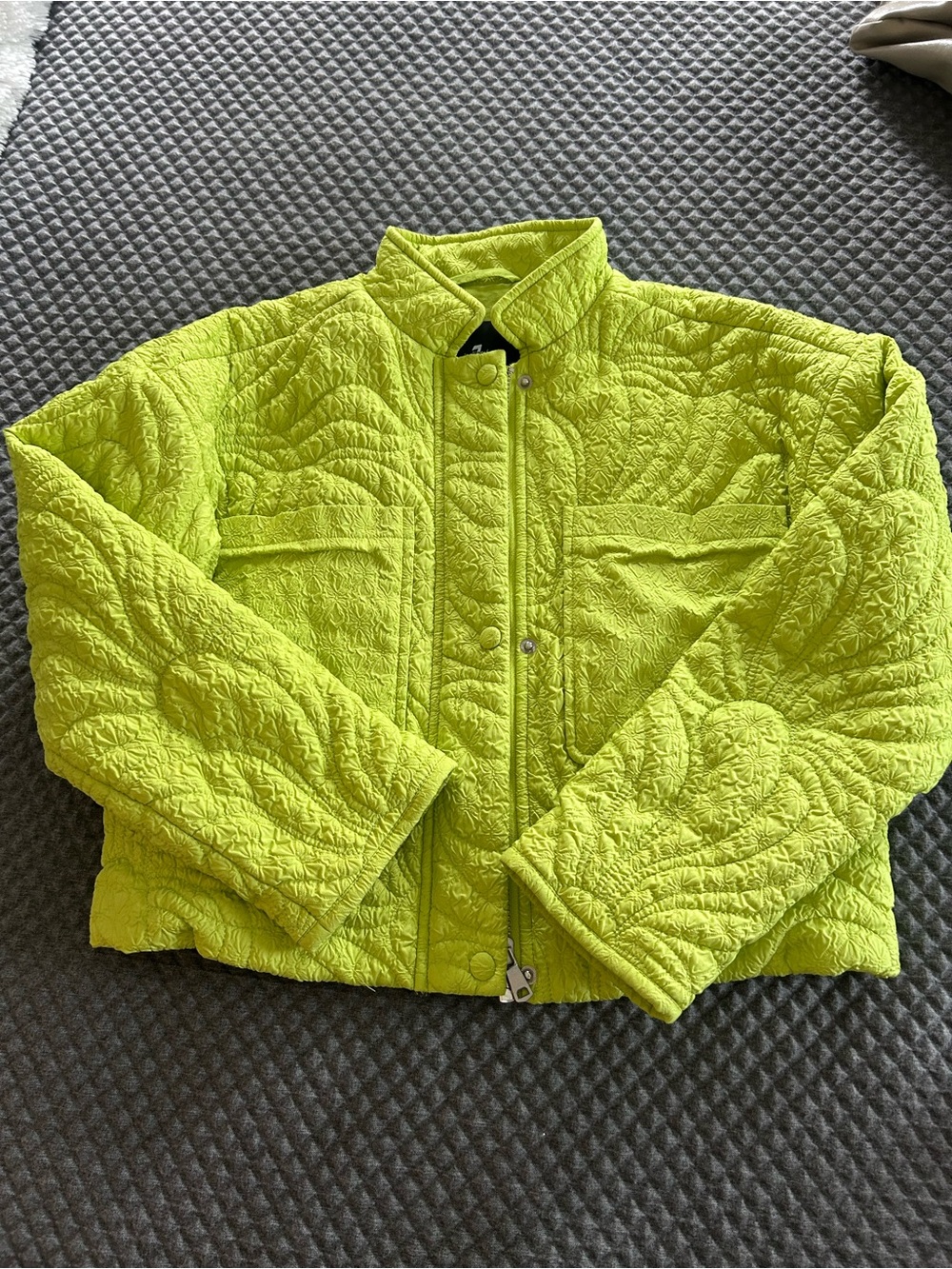 7 For All Mankind Neon Lime Green Lightweight Jacket